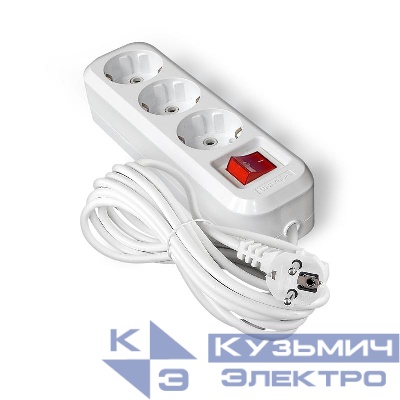 Удлинитель 3х7м с заземл. IP20 S-303А ПВС 3х1.5 с выкл. Universal 1728
