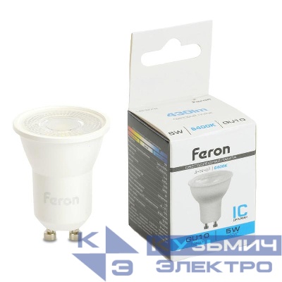 Лампа светодиодная LB-272 5Вт MR11 6400К GU10 230В с линзой 38град. FERON 51220