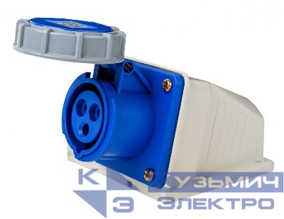 Розетка стационарная 2Р+РЕ 16А 220В IP67 РС-103 DEKraft 26196DEK