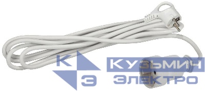 Удлинитель-шнур 1х5м с заземл. 10А IP20 UX-1е-5m ПВС 3х0.75 Эра Б0039818