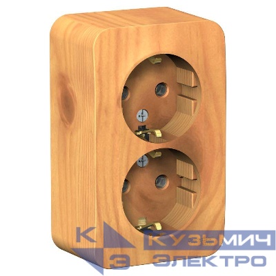 Розетка 2-м ОП Blanca 16А IP20 250В с заземл. без защ. шторок с изолир. пластиной ясень SE BLNRA010215