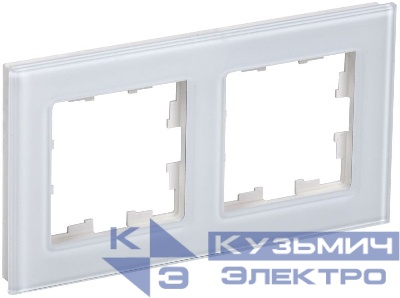 Рамка 2-м BRITE РУ-2-2-БрБ стекло бел. IEK BR-M22-G-K01