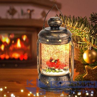 Светильник светодиодный декоративный новогодний Красный кардинал LED тепл. бел. IP20 3хAA В=18см таймер 6ч Эра Б0051944