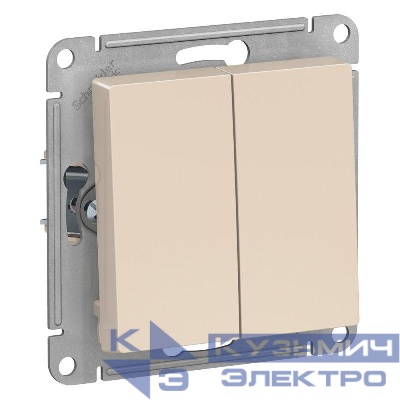 Выключатель 2-кл. AtlasDesign (сх. 5) 10AX с самовозвратом механизм беж. SE ATN000217