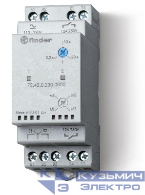 Реле выбора приоритета 24В AC/DC выход 2NO 12А модульное 35мм IP20 FINDER 724200240000