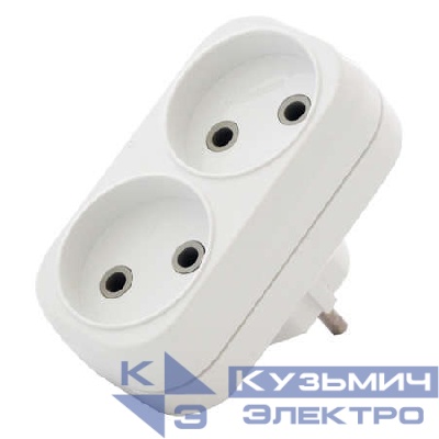 Разветвитель 2-м без заземл. 10А плоский UNIVersal А202