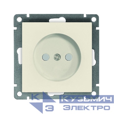 Розетка 1-м СП Афина 16А IP20 без заземл. защ. шторки механизм сл. кость (ivory) Universal A0047-I