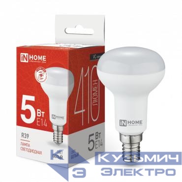 Лампа светодиодная LED-R39-VC 5Вт рефлектор 4000К нейтр. бел. E14 410лм 230В IN HOME 4690612030852