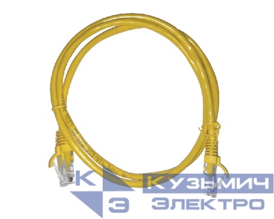 Патч-корд UTP4 cat 5e, 1,0м, ВС, LSZH, желтый, литой коннектор NETKO Optima