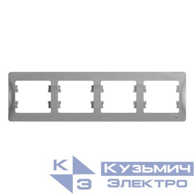 Рамка 4-м Glossa горизонт. алюм. SE GSL000304
