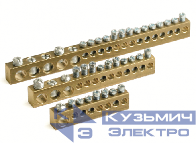 Шина 8х7мм 2х8мм 2х9мм 1х12мм латунь DKC BD16013