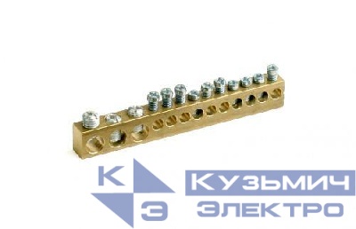 Клемма винт. усил. латунь 12х(3х9+10х5.4мм)х1пол. DKC 87112