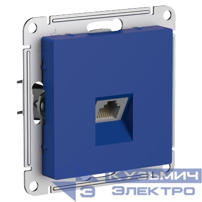 Розетка компьютерная AtlasDesign RJ45 кат.6A механизм аквамарин SE ATN001186
