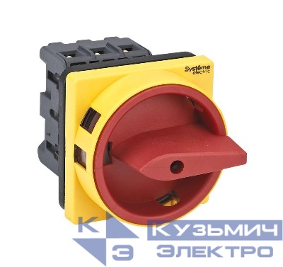 Выключатель-разъединитель 3п 25А IP20 с красн. рукоят. на дверцу 4 винтами с замком SE MSD25310R