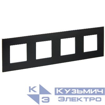 Рамка 4-м SKANDY SK-F34Bl металл черн. IEK SK-M42-M-K02