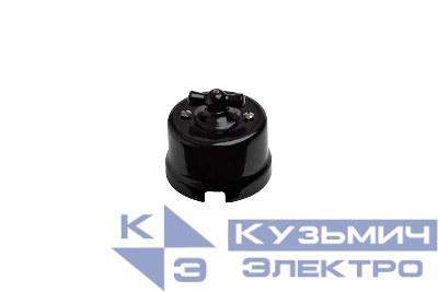 Выключатель поворотный 2-кл. ОП Лизетта 10А IP20 ретро 4 полож. ABS-пластик черн. Bironi B1-202-23
