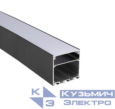 Профиль накладной PAL 5050-BLACK L2000 в комплекте: 2 глухих заглушки; рассеив. матов.; 4 клипсы крепежных; 2 подвеса по 1м Pro JazzWay 5058897