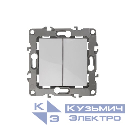 Выключатель 2-кл. СП Эра12 12-1004-01 10А IP20 250В 10AX без монтаж. лапок механизм бел. Эра Б0014651