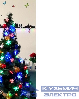 Гирлянда "Снежинки" LD030M-SW прозр. провод с разноцв. светодиодами 30 снежинок IP20 3м SHLights 4690601021670