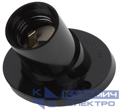 Патрон E27 настенный бакелит черн. (х50) (50/200/3600) Эра Б0044082