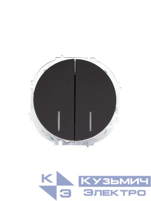 Выключатель 2-кл. СП OSEN 10А IP20 с подсветкой механизм черн. бархат LEZARD 743-4288-112