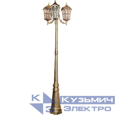 Светильник PL110 3х60Вт E27 230В садово-парковый черн. зол. FERON 11302