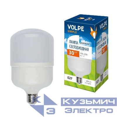 Лампа светодиодная LED-M80-30W/DW/E27/FR/S Simple 30Вт матовая 6500К холод. бел. E27 (упак. картон) Volpe UL-00002942