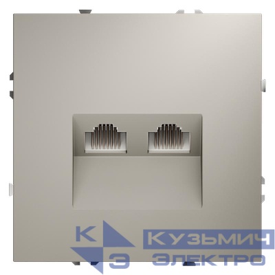 Розетка компьютерная 2-м СП S70 RJ45 + RJ45 кат.6 механизм кашемир Voltum VLS060203