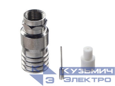 Штекер F (гайка) на RG-11 (медь), с разборным пином, обжимной/50 шт, NETKO Optima