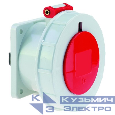 Розетка встраиваемая 32А 4п 3ч 380+440В IP67 фланец 75х75 для рефрижераторн. контейнеров Bals 13021