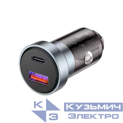 Устройство зарядное автомобильное с двумя портами USB-A + USB-C с LED-подсветкой 20Вт Rexant 18-2243-5