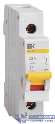 Выключатель нагрузки (мини-рубильник) 1п 20А ВН-32 KARAT IEK MNV10-1-020