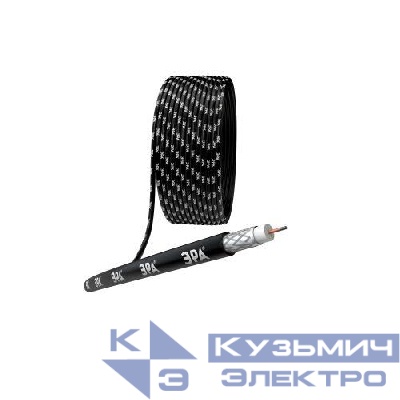 Кабель коаксиальный RG-6U 75 Ом CCS/(оплетка Al 64%) PE черн. (уп.100м) Simple Эра Б0044601