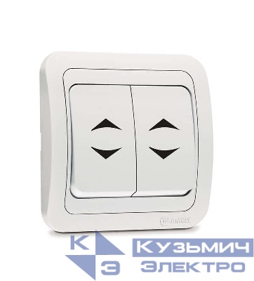 Переключатель проходной 2-кл. СП Mimoza 10А IP20 бел./бел. Makel 12026