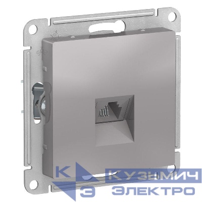 Розетка телефонная 1-м СП AtlasDesign RJ11 механизм алюм. SE ATN000381