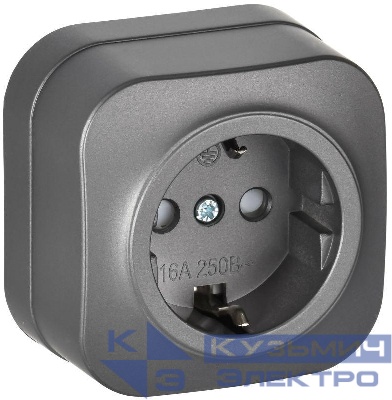 Розетка ОП GLORY РСш20-3-ХСм 16А с заземл. защ. шторки сталь матов. IEK ERH14-K46M-16