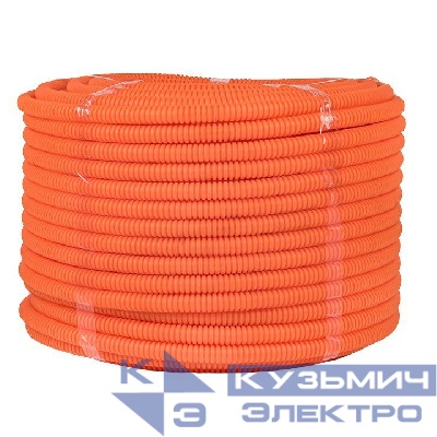 Труба гофрированная ПНД d16мм с протяжкой оранж. (уп.100м) Plast PROxima EKF tpnd-16-o