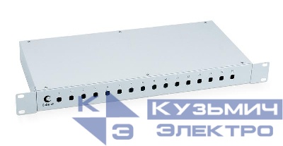 Кросс бокс оптический FO-19-16ST 19дюйм на 16 ST(FC) со сплайс-кассетой и КДЗС Cabeus 7036с