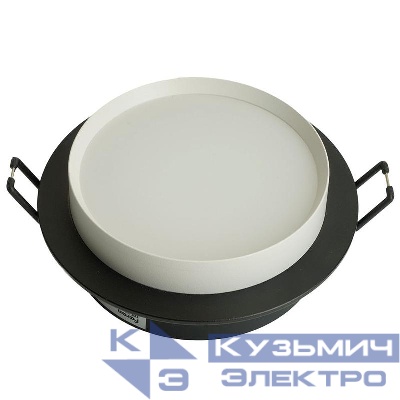 Светильник DL507 15Вт 230В GX53 потолочн. встраив. круг без лампы черн. + бел. FERON 51352