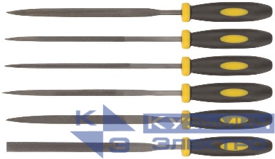 Надфиль прорезиненный ручка 3х150/70мм 6шт FIT 42172