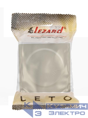 Розетка 1-м ОП LETO с заземл. с крышкой LETO ПБТ крем LEZARD 752-0300-123B