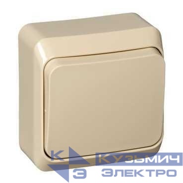 Выключатель кнопочный 1-кл. ОП Этюд 10А IP20 с самовозвратом крем. SE KA10-001K