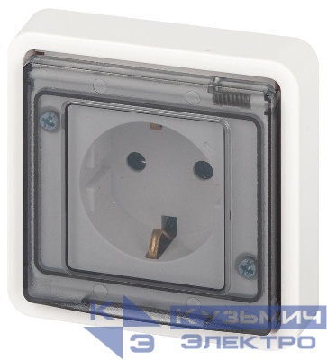 Розетка Эксперт 11-2522-01 2P+E IP55 шторки 16А-250В СУ бел. Эра Б0063281