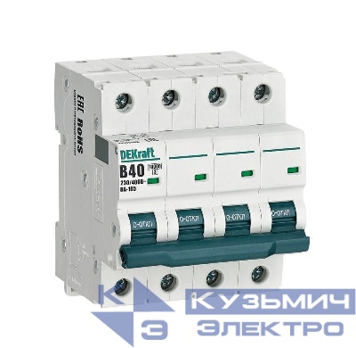 Выключатель автоматический модульный 4п B 40А 10кА ВА-105 DEKraft 13145DEK
