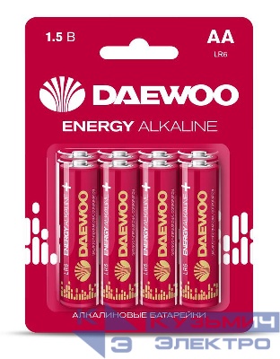 Элемент питания алкалиновый AA/LR6 1.5В Energy Alkaline 2021 BL-8 (уп.8шт) DAEWOO 5031081