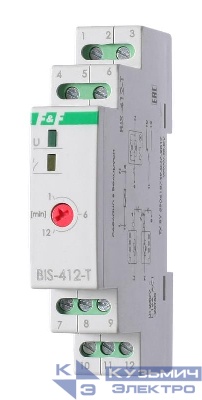 Реле импульсное BIS-412-T (для работы в схемах с групп. и централ. управлением встроенн. разделитель сигналов с встроен. таймером 230В AC 16А 1NO/NC IP20) F&F EA01.005.014