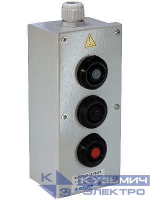 Пост кнопочный ПКУ-15-21.131-54У2 (2хВК30-10-11110-54(1з+1р) черн. + 1хВК30-10-11110-54(1з+1р) красн. + PG-19) пост управления Электротехник ET054489