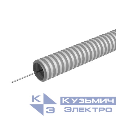 Труба гофрированная ПВХ легкая d25мм KM-FRTGPVC-25 с протяжкой самозатух. (уп.50м) КМ LO63884