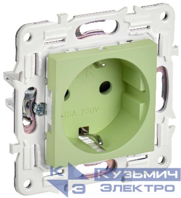 Розетка SKANDY 16А с заземл. защ. шторки безвинт. крепл. SK-R06G мятный IEK SK-R14-16-1-K06