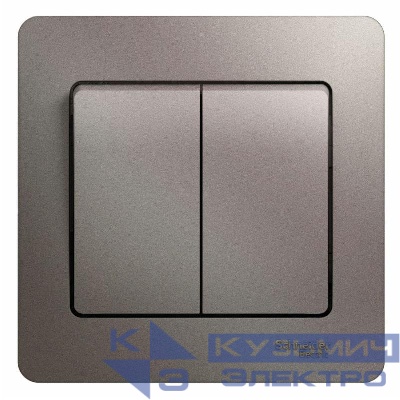 Выключатель 2-кл. СП Glossa 10А IP20 (сх. 5) 10AX в сборе платина SE GSL001252